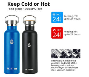 Custom Logo <b>500ml</b> 600ml 750ml 1000ml Wholesale Food Grade Stainless Steel 304 <b>Water</b> <b>Bottle</b> Flasks Powder Coated - Product Image 6