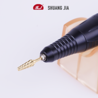 SHUANGJIA ensemble de manucure professionnel forets à ongles coniques carbure cuticule propre outil de retrait de Gel doux acrylique US Plug Type