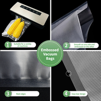 Sacs sous vide pour aliments en nylon gaufré personnalisés, grands, transparents, texturés, en rouleau, pour l'emballage
