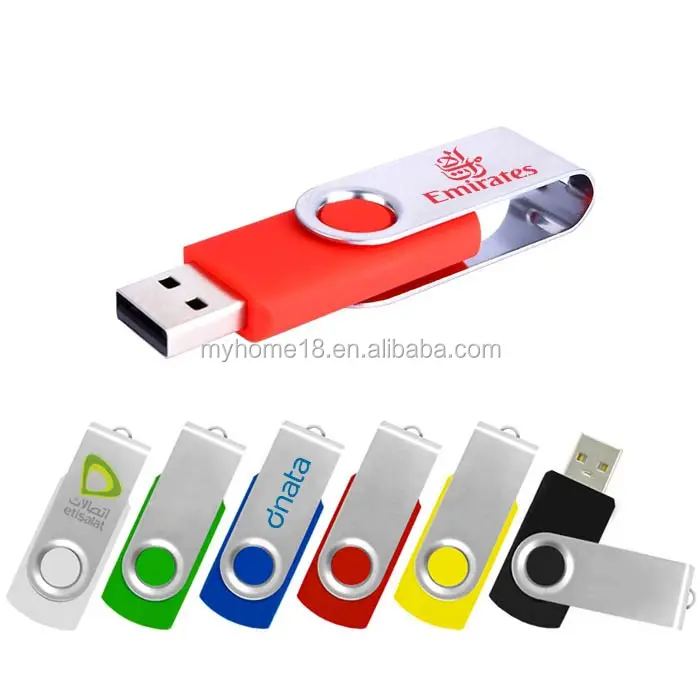 מכירה חמה מסתובב צבעוני USB2.0 ללא לוגו כונני USB מסתובבים קיבולת מפתח חדשה לגמרי די U דיסק כונן זיכרון usb מסתובב