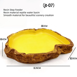 USMILEPET Bol et bassin d'eau en résine pour reptiles et amphibiens, gamelle et abreuvoir pour tortues, bols et mangeoires pour animaux de compagnie - Product Image 4