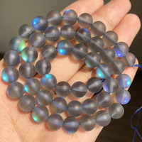Atacado Sintético Glitter Rodada Moonstone Contas Fosco Matte Cinza Áustria Contas de Cristal Para Fazer Jóias