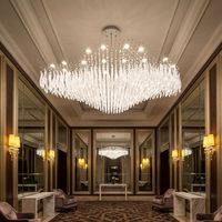Lustres en cristal de luxe à LED en forme de branche pour salon, design moderne personnalisé pour hôtel, grand centre commercial, salle de banquet