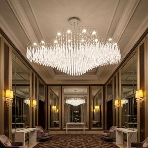 Lustres en cristal de luxe à LED en forme de branche pour salon, design moderne personnalisé pour hôtel, grand centre commercial, salle de banquet - Product Image 2