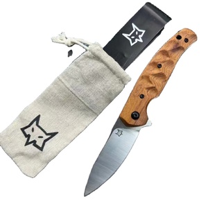 Cuchillo de Caza FOX 308 de Acero Inoxidable de Alta Calidad, Personalizable OEM, para Supervivencia al Aire Libre, con Mango de Madera de Hierro del Desierto, Industrial - Product Image 1