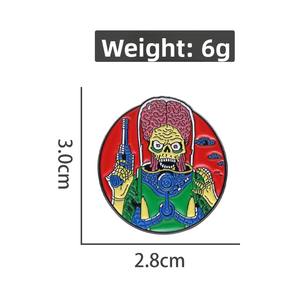 Broche en émail sur le thème du film <span class=keywords><strong>de</strong></span> <span class=keywords><strong>science</strong></span>-<span class=keywords><strong>fiction</strong></span> Mars Attacks, broche en métal, broches <span class=keywords><strong>de</strong></span> dessin animé Martiens, style punk - Product Image 3