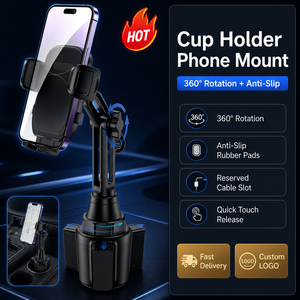 Supporto Universale per <span class=keywords><strong>Telefono</strong></span> da Auto con Collo Lungo e Rotazione a 360°, Vendita all'Ingrosso °   Sgancio Rapido Rotante, Super Stabile Antiscivolo, Etichetta Privata OEM - Product Image 1
