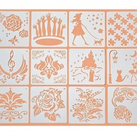 Pochoir carré petit format, modèle ajouré pour pulvérisation, règle de dessin pour album DIY et carnet de notes, 13x13CM, 28 styles