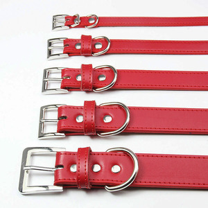 <span class=keywords><strong>Collar</strong></span> de Perro de Cuero PU Acolchado de Doble Capa, Moderno, Simple, Duradero y Suave, con Remaches y Correa con Patrón Sólido para Perros - Product Image 3