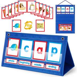 Jeu de lecture et d'orthographe des mots CVC, lettres visuelles, mots CVC, jeux de phonétique - Product Image 1