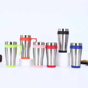 Outdoor Portable Custom 450Ml Leakproof Double Wall Car Cup Stainless Steel Insulated Travel <b>Coffee</b> Mug With Handle - Product Image 2