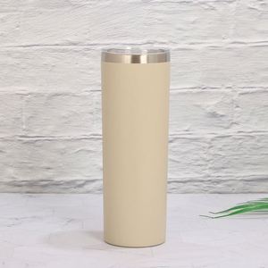 Gobelet isotherme droit de 20 oz en acier inoxydable à double paroi, vierge pour sublimation, avec couvercle et paille, pour le camping - Product Image 6