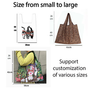 Custom Print Logo Ripstop Machine Wasbare 190T Polyester Kruidenier Opvouwbare Draagtas Herbruikbare Rpet Opvouwbare Boodschappentas - Product Image 4