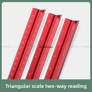 Règle triangulaire en métal à échelle triangulaire de 60cm Outil de mesure de dessin de ville en pouces pour la conception de vêtements et les fournitures de couture - Product Image 6