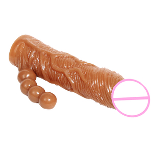 Masajeador de Próstata Crown para Adultos con Funda Transparente de PVC, Dildo Suave y Exquisito para Masturbación Femenina, con Características Realistas y Alargadas - Product Image 1