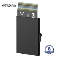 Dompet Kartu Minimalis TILONSTAR TWM106 dengan Logo Custom, Aluminium, RFID Pop-up, Tipis, Anti-RFID untuk Pria