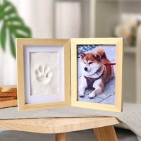 Cadre photo souvenir personnalisé en bois naturel pour empreintes de pattes d'animaux, empreintes de pattes de chien et empreintes de pattes de chat
