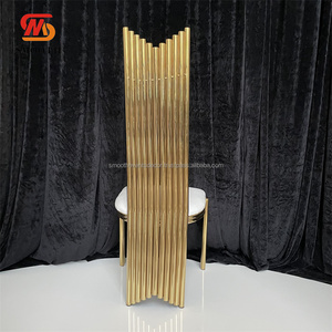 Chaise de salle à manger en acier inoxydable à dossier haut exquis à prix d'usine SMOOTH pour meubles de banquet d'événements fantaisie - Product Image 3