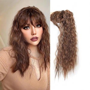 Serre-tête double tressé pour femme, 45 cm, 130 g, cheveux synthétiques bouclés de haute qualité, usage quotidien, style européen - Product Image 4