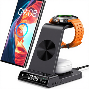 Estación de Carga Inalámbrica Magnética 3 en 1 con Puerto USB Tipo C e Indicador de Carga para S25 Ultra/S24 Ultra/S23/S22/<span class=keywords><strong>Note</strong></span> 20/Z Flip 7/Fold - Product Image 1