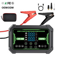 Démarreur portable 6 en 1 avec compresseur d'air 150 PSI, booster de batterie de voiture et gonfleur de pneus