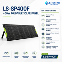 Panneau solaire portable 400W pliable monocristallin ETFE avec MC4 pour le camping, les voyages et les stations d'alimentation
