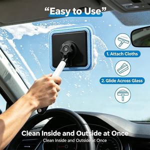 Kit de nettoyage de vitres de voiture à rotation multi-angles, aimant robuste, nettoyeur de pare-brise de voiture, poignée télescopique, nettoyeur de vitres de voiture - Product Image 5