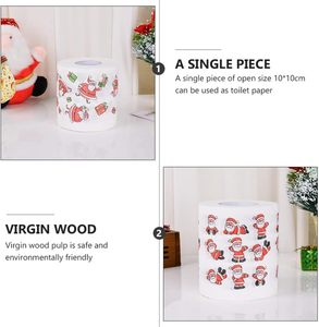 5 rouleaux joyeux noël conception <span class=keywords><strong>papier</strong></span> <span class=keywords><strong>toilette</strong></span> père noël nouveauté pour noël amusant fête bâillon cadeau - Product Image 5