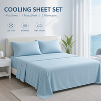 Parure de draps ultra doux en microfibre rafraîchissante pour l'été, en rayonne soyeuse et respirante, idéale pour les personnes ayant chaud la nuit