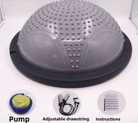 Egooal Ballon d'équilibre ABS, demi-ballon de yoga, 5,5 kg, avec bandes de résistance, ballon d'exercice épaissi anti-explosion pour le renforcement du tronc