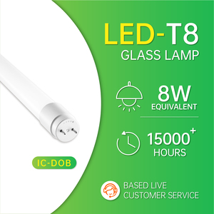 Lámpara LED T8 de Alta Eficiencia 100lm/W, Tubo de Vidrio de 8W 800lm 3000K-6500K <span class=keywords><strong>G13</strong></span> 100-265V IC-DOB para Oficina y Almacén - Product Image 3
