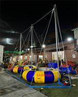 EASYFUN Trampoline gonflable de saut à l'élastique pour 4 personnes, à prix abordable, avec remorque, en promotion pour la location et l'usage commercial en usine