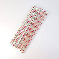 Pailles à boire réutilisables en plastique rigide de 12 pouces, imprimées de roses rouges, personnalisables et écologiques