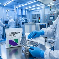 Chiffonnette microfibre pour salle blanche, classe 100, anti-poussière, pour nettoyage de lentilles optiques, écrans de caméra, circuits imprimés et fabrication électronique en salle blanche