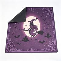 Housse de table de Mahjong Halloween - 33 pouces, 2 mm, polyester, caoutchouc naturel, anti-bruit, jeu de société, motif personnalisé, fournisseur