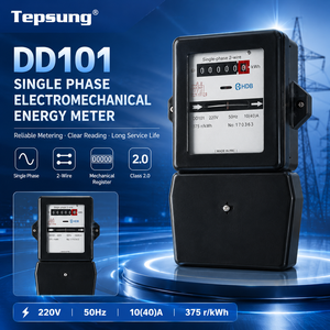 <span class=keywords><strong>Compteur</strong></span> d'énergie électromécanique monophasé Tepsung DD101 à longue durée de vie, précision classe 2, plage 0-999999 kWh, 5A-100A, 220-240V - Product Image 1