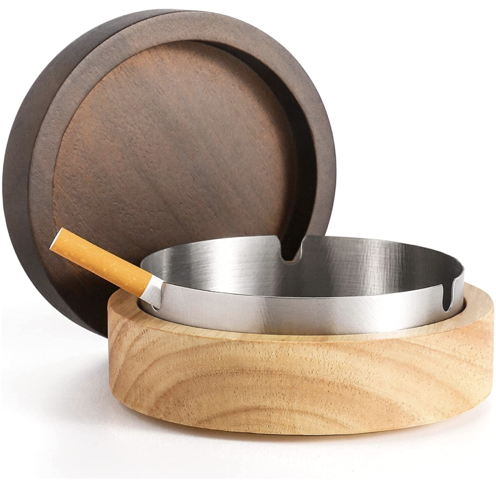 Индивидуальная офисная деревянная пепельница с подкладкой из нержавеющей стали, деревянные пепельницы для сигар