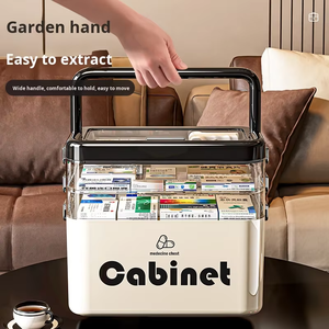 Boîte <span class=keywords><strong>de</strong></span> premiers soins moderne portable pour animaux <span class=keywords><strong>de</strong></span> compagnie Boîte <span class=keywords><strong>de</strong></span> rangement pour médicaments ménagers Poubelle en plastique étanche à l'humidité avec poignée Boîtes <span class=keywords><strong>de</strong></span> rangement Bacs - Product Image 5