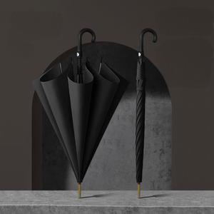 Pour adultes <span class=keywords><strong>Parapluie</strong></span> semi-automatique à tige droite en fibre de verre résistant au <span class=keywords><strong>vent</strong></span> avec poignée en caoutchouc confortable - Product Image 1