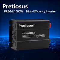 Convertisseur d'alimentation pour voiture Pretiosus, onduleur à onde sinusoïdale modifiée 1000w, affichage LED, 1kw, 12v 24v vers 220v 230v