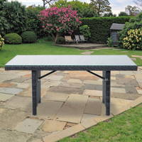 Joyeleisure - Mobilier de jardin moderne - Table rectangulaire en rotin pour balcon, hôtel, salon et parc