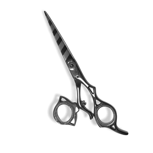 Ciseaux de barbier droits pour droitiers en acier inoxydable, 28 dents, manche moyen, ciseaux à effiler les cheveux, outil de salon - Product Image 2