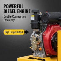 Compacteur à rouleau professionnel 600S à tambour unique, diesel, réservoir de carburant 15L, réservoir d'eau 3.6L, pour le compactage des sols de cour