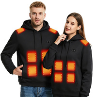 Sweat à capuche chauffant en polaire pour homme, 17 zones chauffantes, col chauffant, veste en polaire légère pour l'hiver en plein air