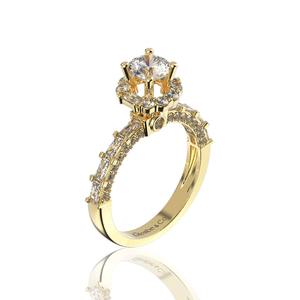 Everyday Wear Women's Synthetic (lab grown) Silver Round Viet Nam Natural Diamond Moissanite Emerald <b>Ring</b> 7 mm - Product Image 1