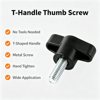 T Handle Thumb Screw Knob Bolt Stainless Steel Thread Metric A2-70 M6 Zinc Plating for Equipment Adjustment