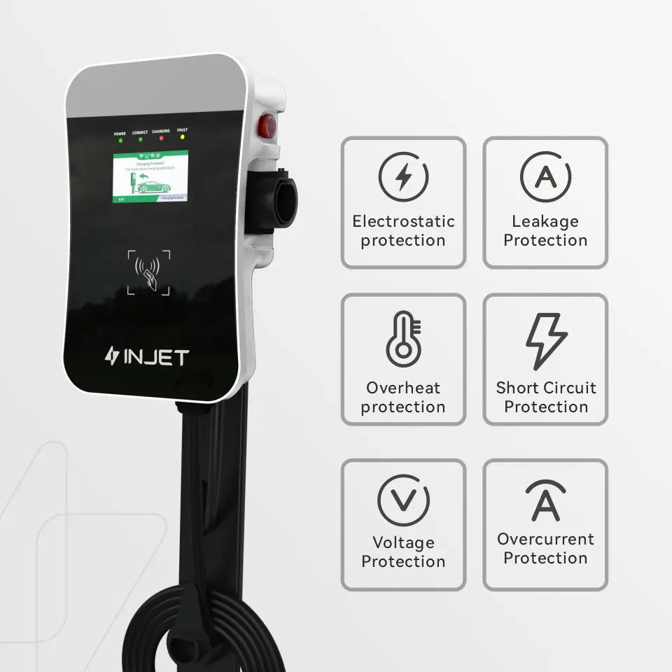 Estação carregadora de carro ev montada no piso do veículo elétrico de nova energia para uso ao ar livre