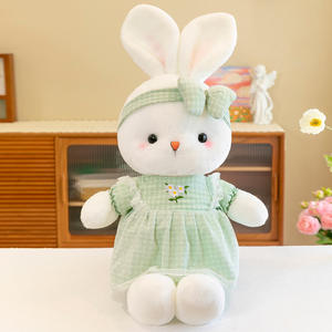 Conejitos de Peluche al por Mayor con <span class=keywords><strong>Vestidos</strong></span> Florales, Figuras de Conejos de Dibujos Animados, Almohadas Relajantes para Niños, Regalos de Cumpleaños - Product Image 4