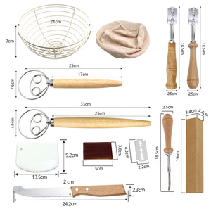 Set alat panggang Eropa, cetakan kue Pastry Stainless Steel, Mixer pisau pemotong roti untuk roti, fermentasi, pemotong roti - Product Image 2