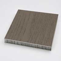 Panneau en aluminium nid d'abeille gris imitation bois, léger, écologique et résistant au feu, pour une utilisation décorative intérieure